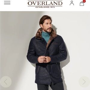Overland navy blue sheepskin coat
